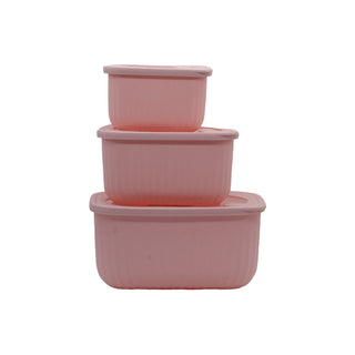 Pink Food Container with Transparent Lid - 1350ml