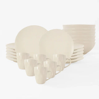 TOVE Dinnerware Set for 4 - Cream Ceramic, 16 Pieces