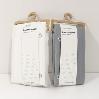 Set of 2 Shower Curtains - White and Gray
