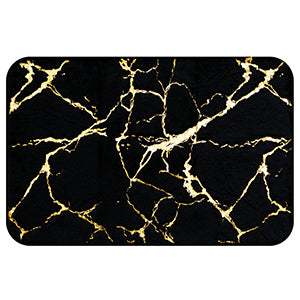 Black Marble Design Bath Mat