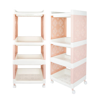Pink 4-Tier Storage Cart