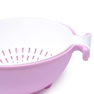 Pink and White Round Strainer