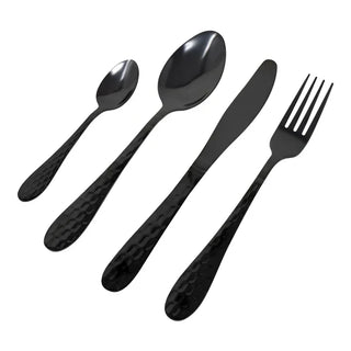 Cutlery Set Black for 4 People - 16 Pieces
