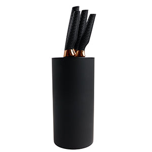 5-Piece Black Knife Set & Stand