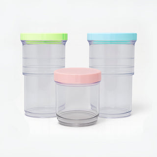 Set of 3 Expandable Plastic Containers - 3 Different Colors