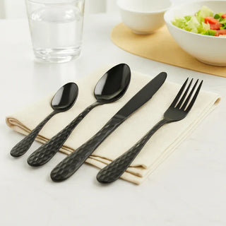 Cutlery Set Black for 4 People - 16 Pieces