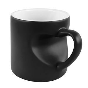 Black Ceramic Heart Handle Mug