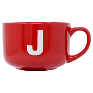 Red Ceramic "J" Mug
