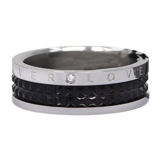 Black and Silver Ring