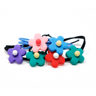 3-Pack Flower Hair Elastic