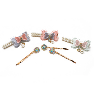 Wand, Flowers, and Bow Hair Clip