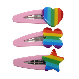 Rainbow Hair Snap Clip Set
