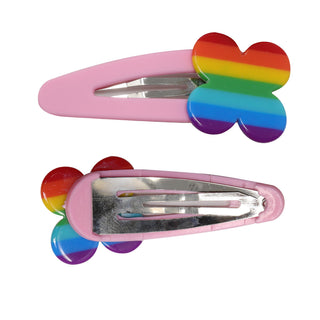 Rainbow Hair Snap Clip Set