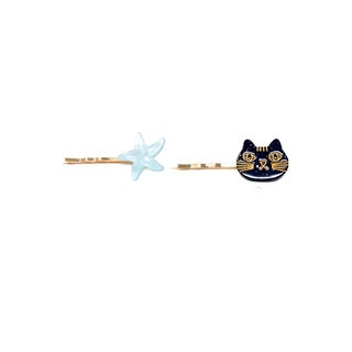 Cat and Star Hair Clips