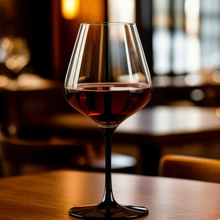 Set of 4 Crystal Glasses with Black Base - 24.3 oz