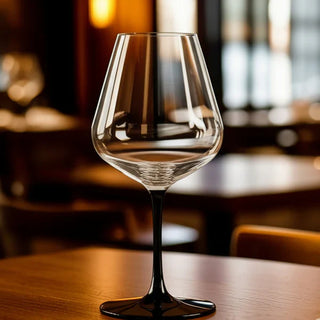 Set of 4 Crystal Glasses with Black Base - 24.3 oz