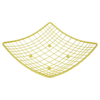 Golden Checked Metal Fruit Bowl