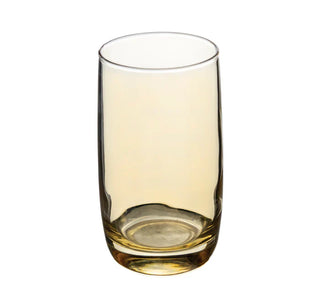 Set of 6 Amber Transparent Glasses - 12.5 oz