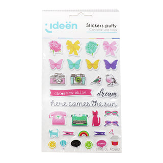 Puffy Icons Bright Sticker Set