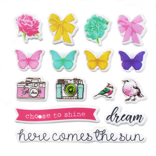 Puffy Icons Bright Sticker Set