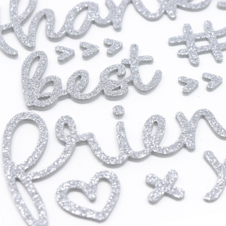 Silver Holo Sparkle Foam Stickers