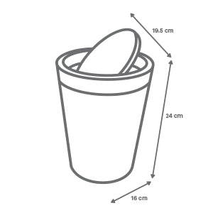 Grey Trash Can with Bamboo Lid