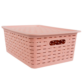 Pink Stackable Basket with Lid