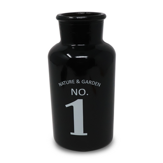 Medium Matte Black Glass Vase