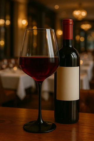 Set of 4 Crystal Glasses with Black Base - 24.3 oz