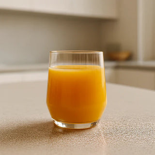 Set of 6 Amber Transparent Glasses - 12.5 oz