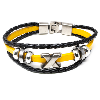 Yellow and Black Studded Men's Bracelet