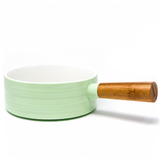 Green Ceramic Bowl With Handle