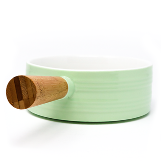Green Ceramic Bowl With Handle
