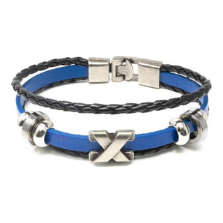 Blue and Black Studded Men's Bracelet