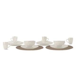 TOVE Dinnerware Set for 4 - Cream Ceramic, 16 Pieces