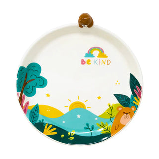 Be Kind Bear Kids Dinnerware Set - Multicolor Ceramic, 3 Pieces