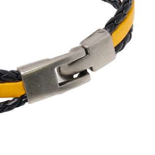 Yellow and Black Stud Plate Men's Bracelet