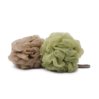 2-Pack Bath Sponge - Green and Mocha