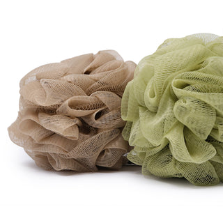 2-Pack Bath Sponge - Green and Mocha