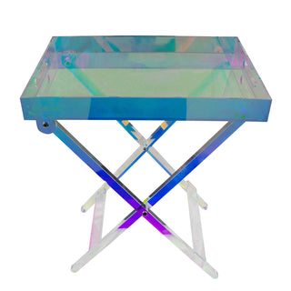 Blue Acrylic Folding Tray with Legs
