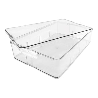 Transparent Rectangular Organizer w/Top for Refrigerator