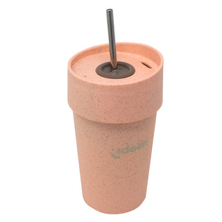 Pink Drinking Cup with Straw