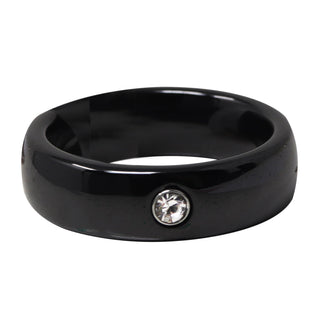 BLACK RING WITH SMALL STONE