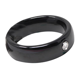 BLACK RING WITH SMALL STONE