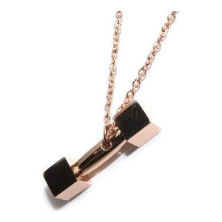 CHAIN W/ DUMBBELL PENDANT ROSE GOLD