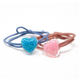 HEART W/2 HAIR ELASTIC BAND