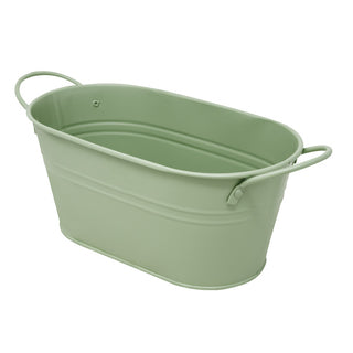 Green Galvanized Metal Hanging Pot