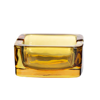 Yellow Square Glass Ashtray