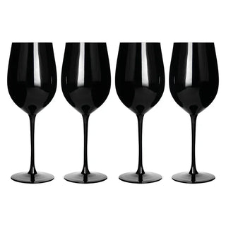 Set of 4 Matte Black Glasses - 16.9 oz