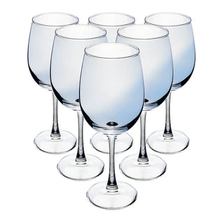 Set of 6 Transparent Crystal Glasses - 15.7 oz